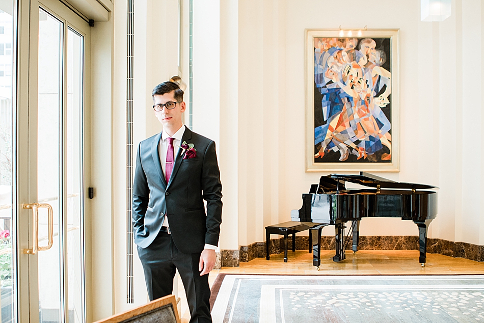 The Peninsula Chicago Hotel and groom by Tee Lambert Photography