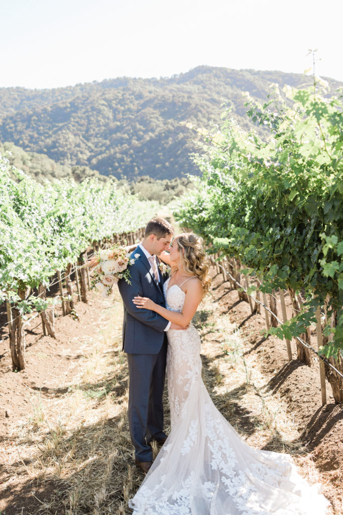 wedding portraits in the vineyard