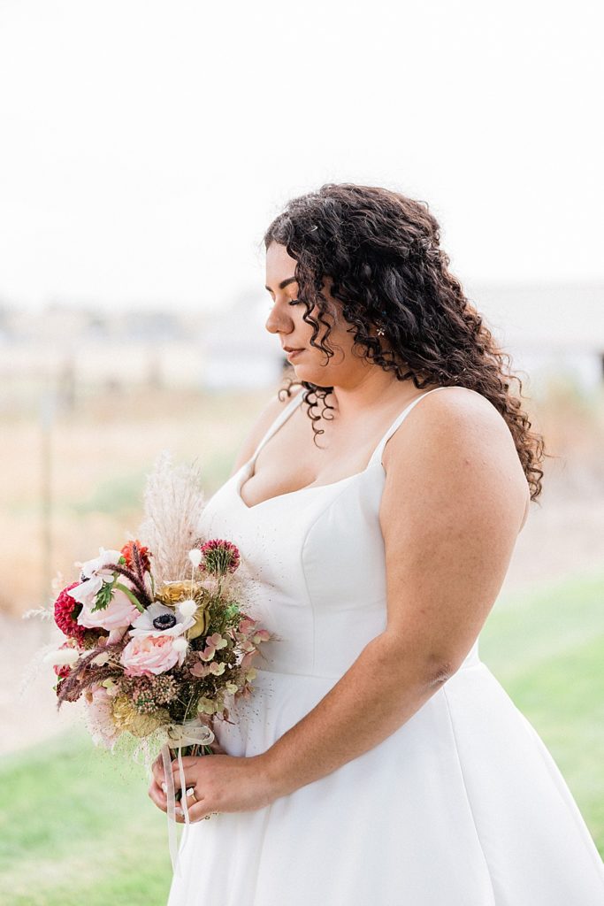bride outside in Nampa, ID