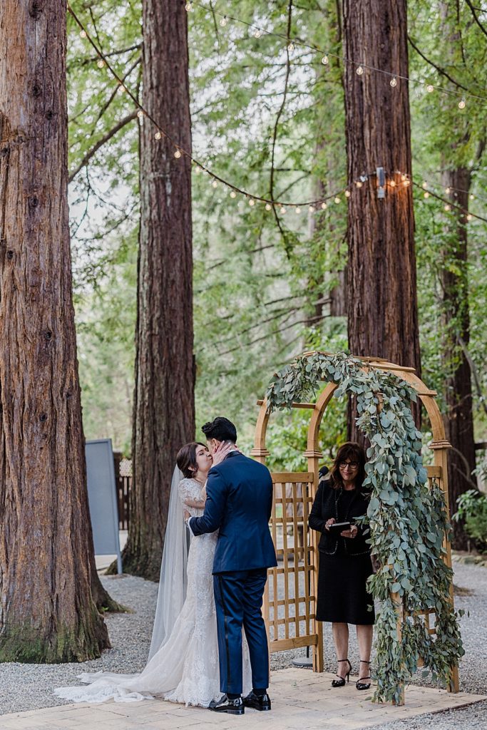 wedding ceremony at Deer Park Villa Redwood wedding venue
