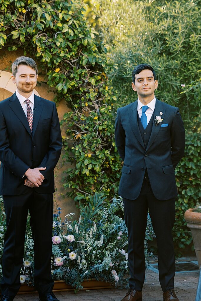 La Playa Hotel Wedding groom and officiant